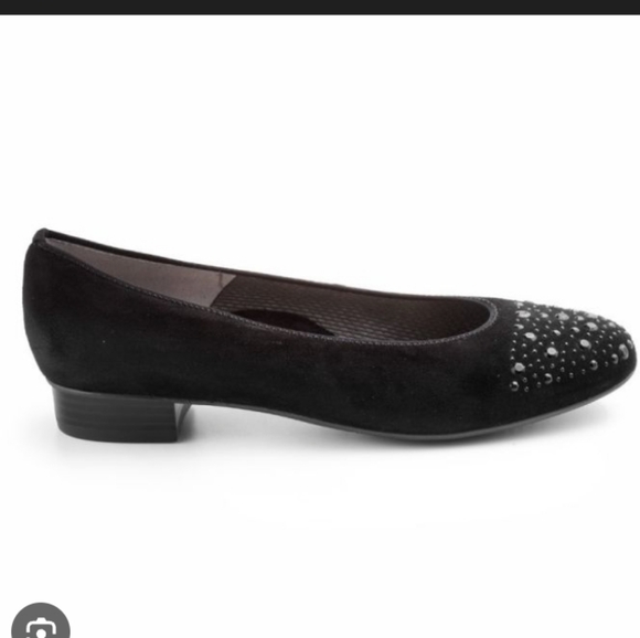 Ara Shoes - NWT.Ara Black Suede Flats with Sparkle Toe